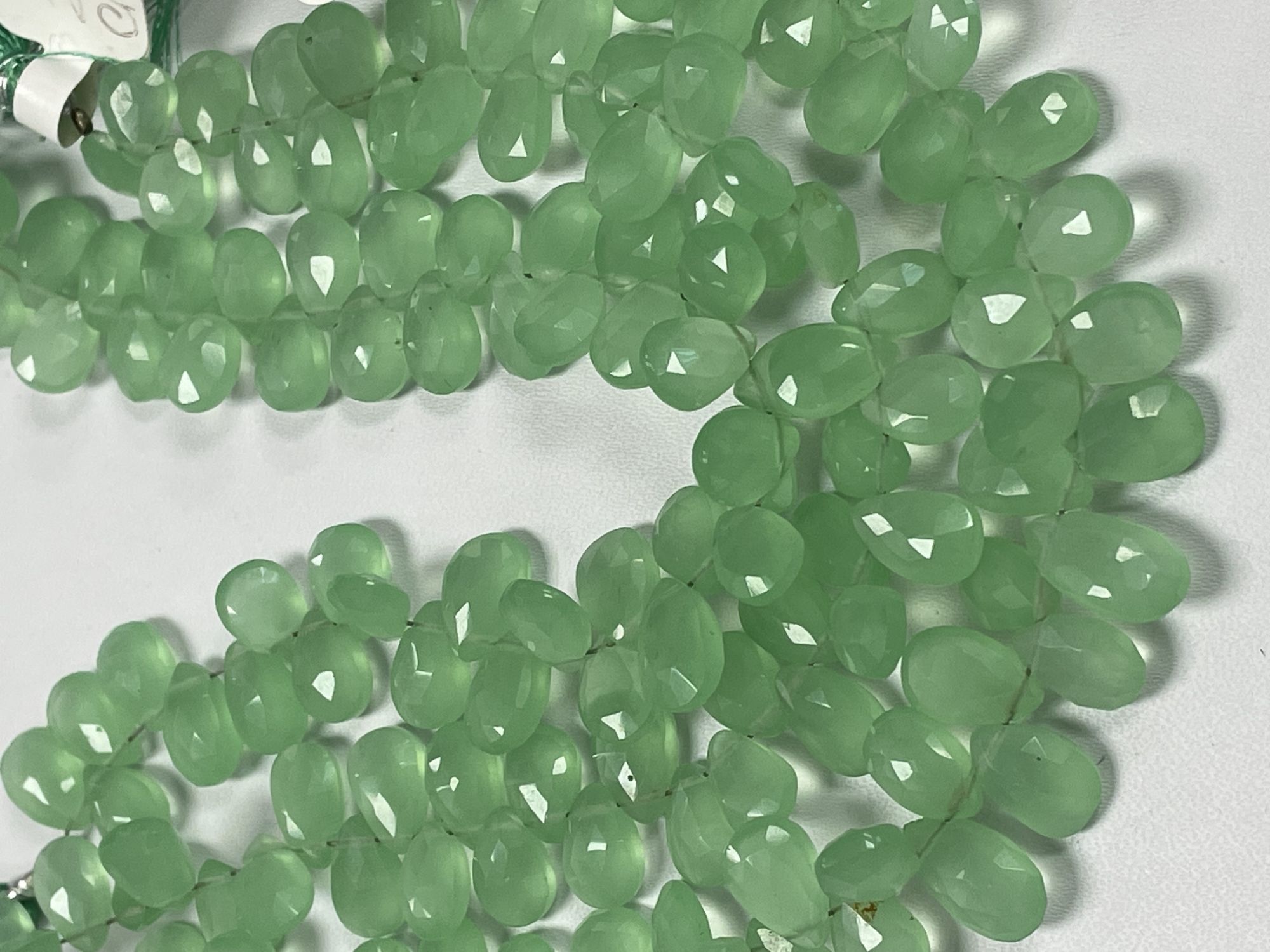 Green Chalcedony Pear Faceted