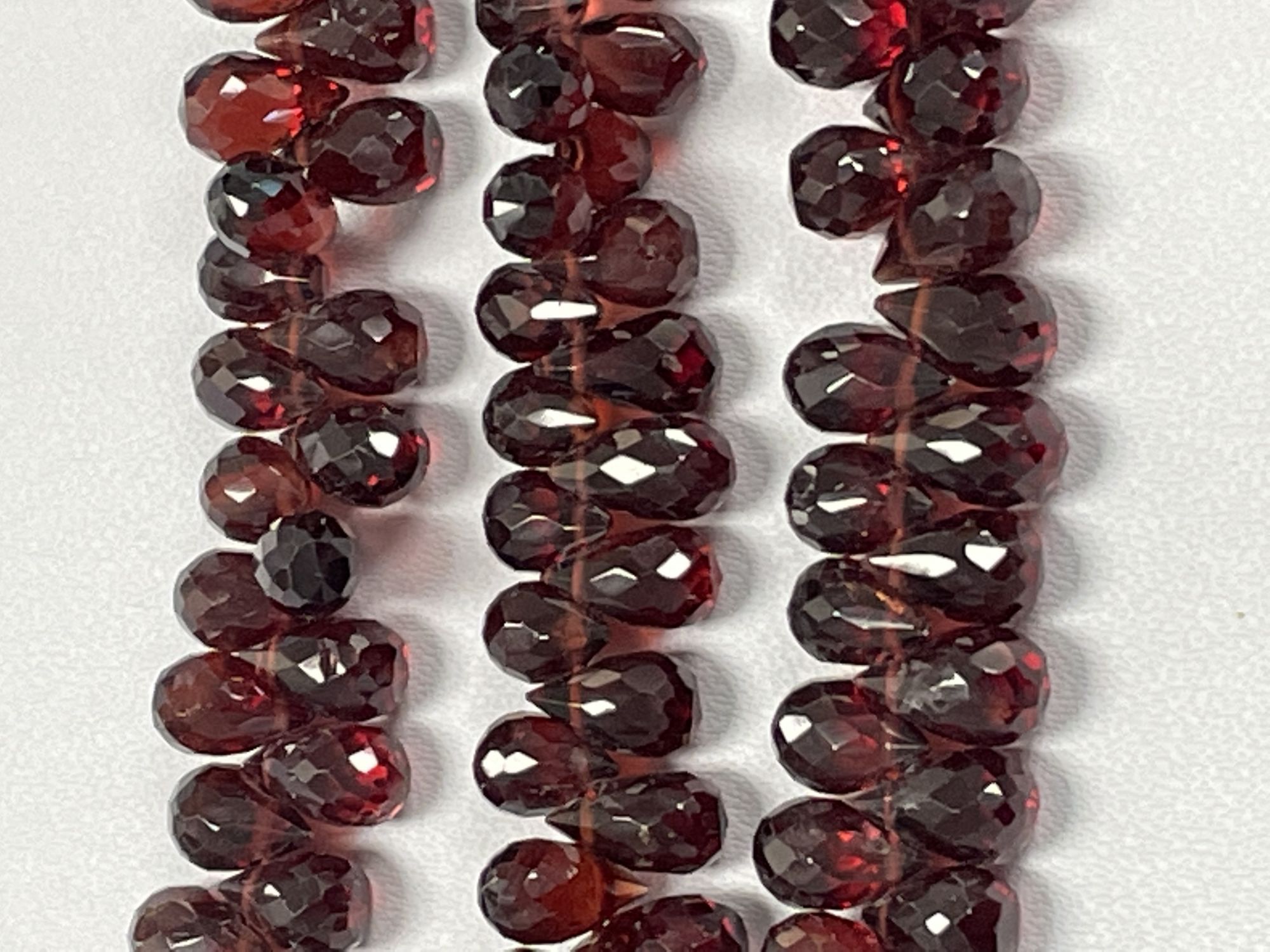 Red Garnet Drop Faceted