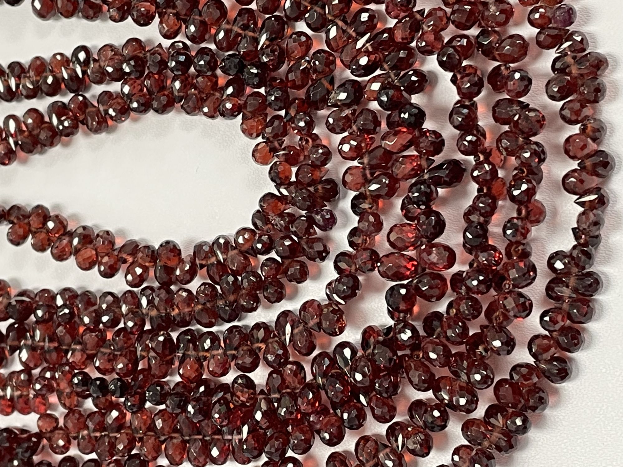 Red Garnet Drop Faceted