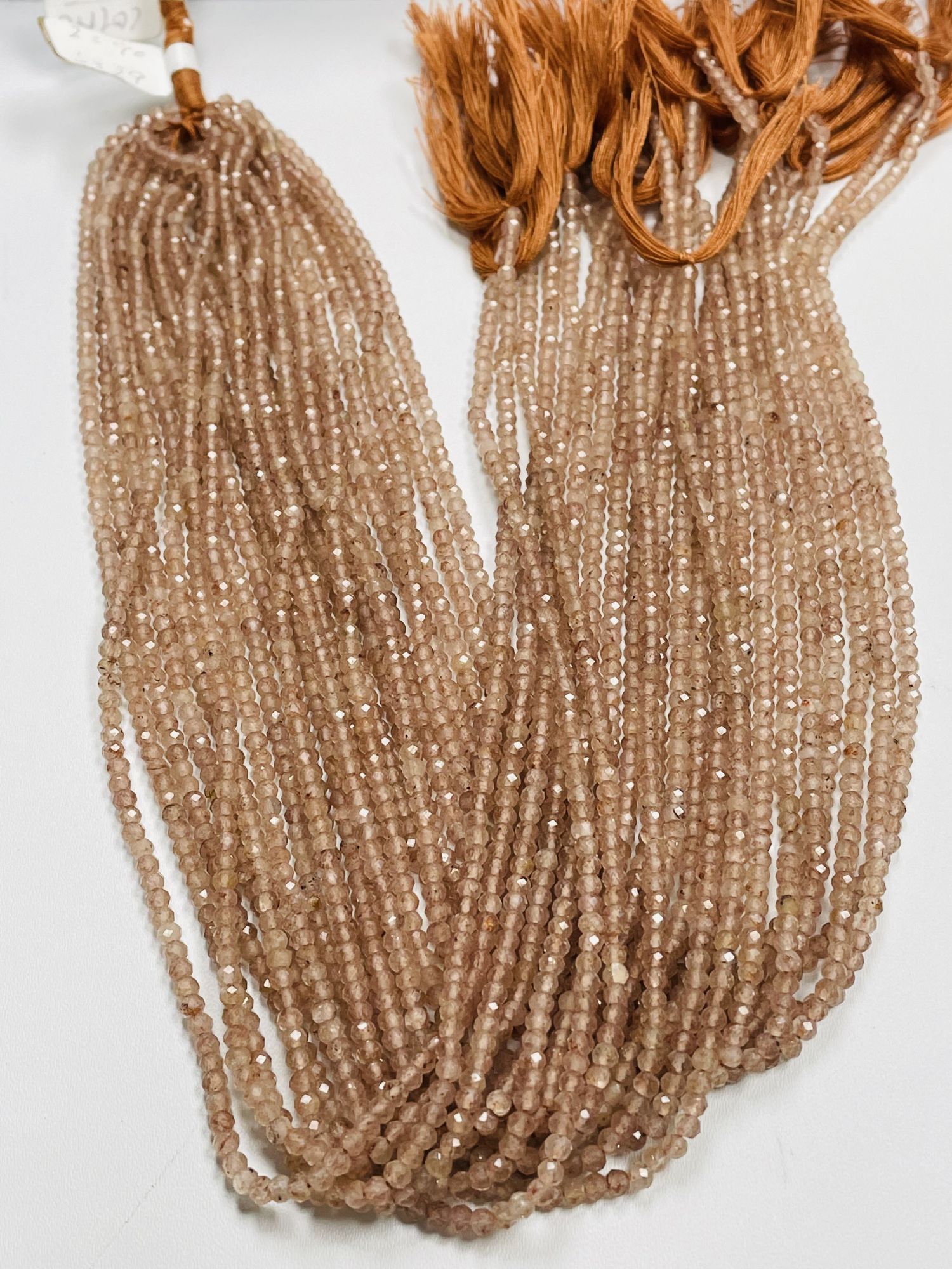 Brown Strawberry Quartz Rondelle Faceted