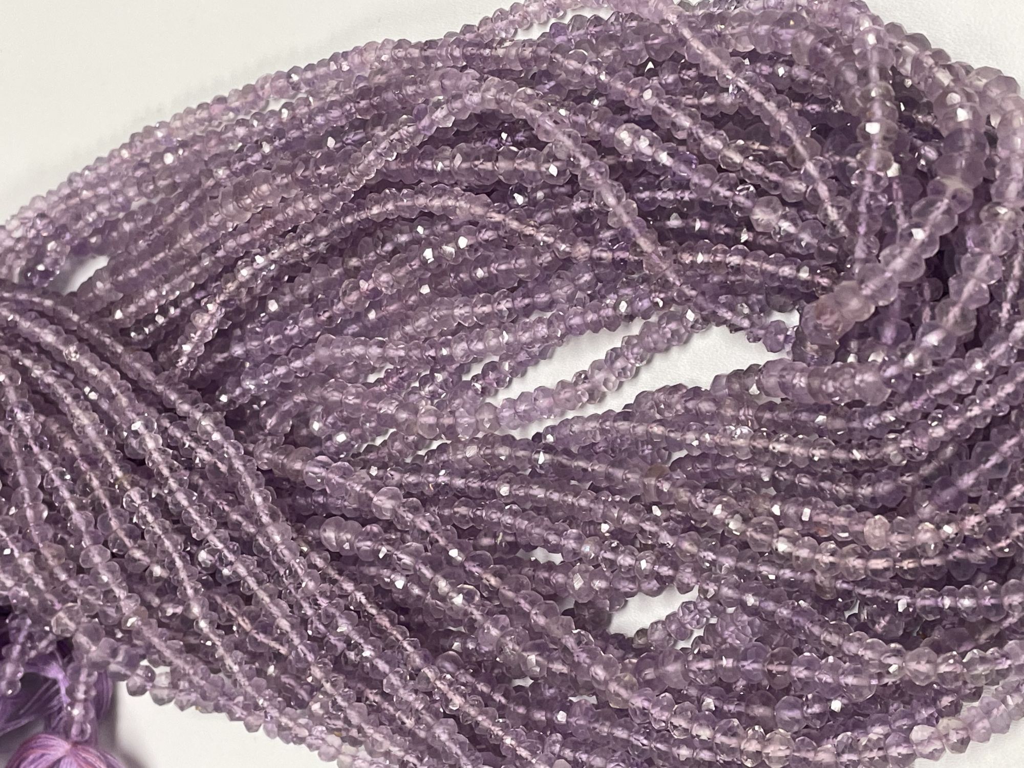 Pink Amethyst Rondelle Faceted