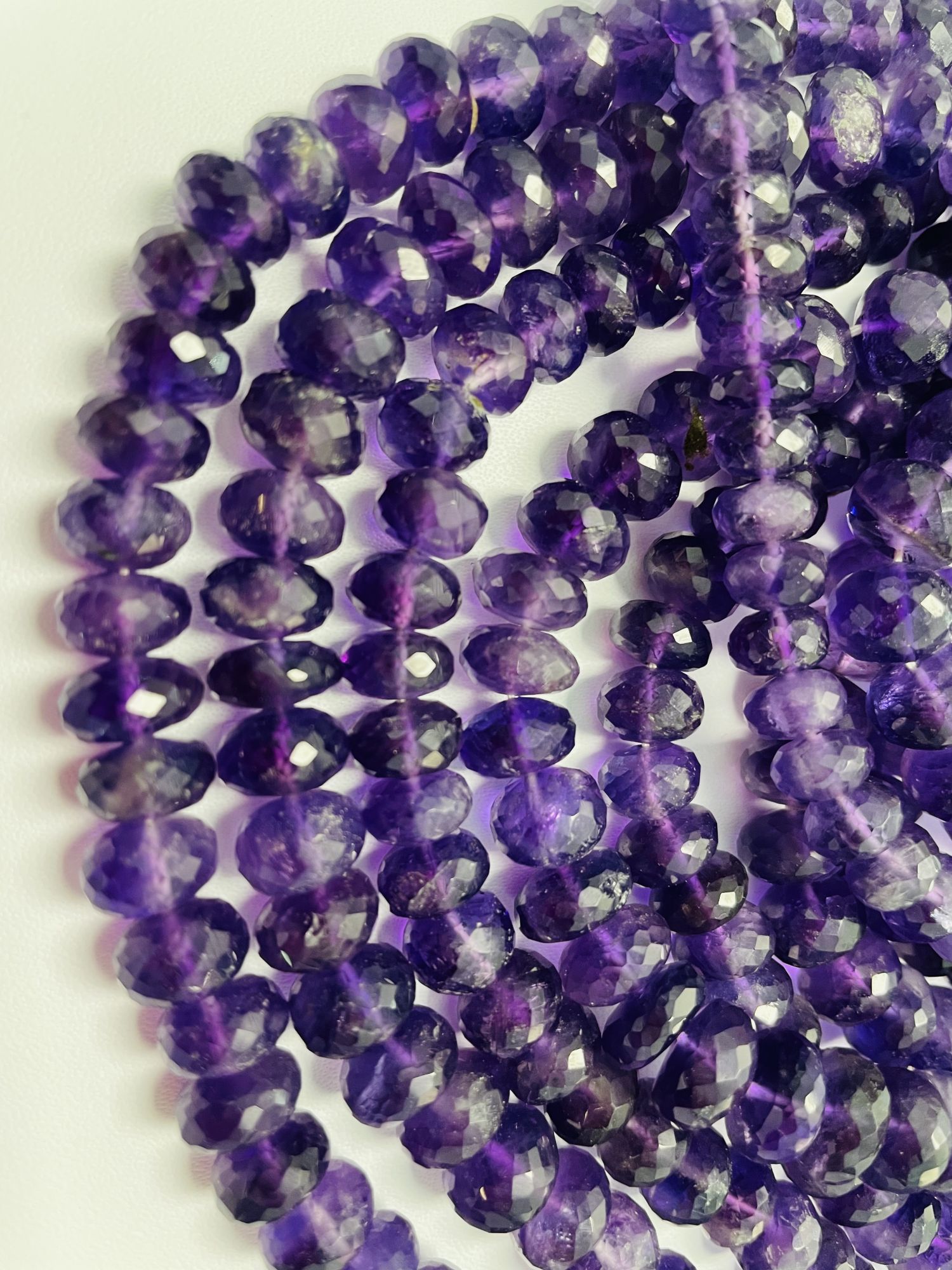 Purple Amethyst Rondelle Faceted