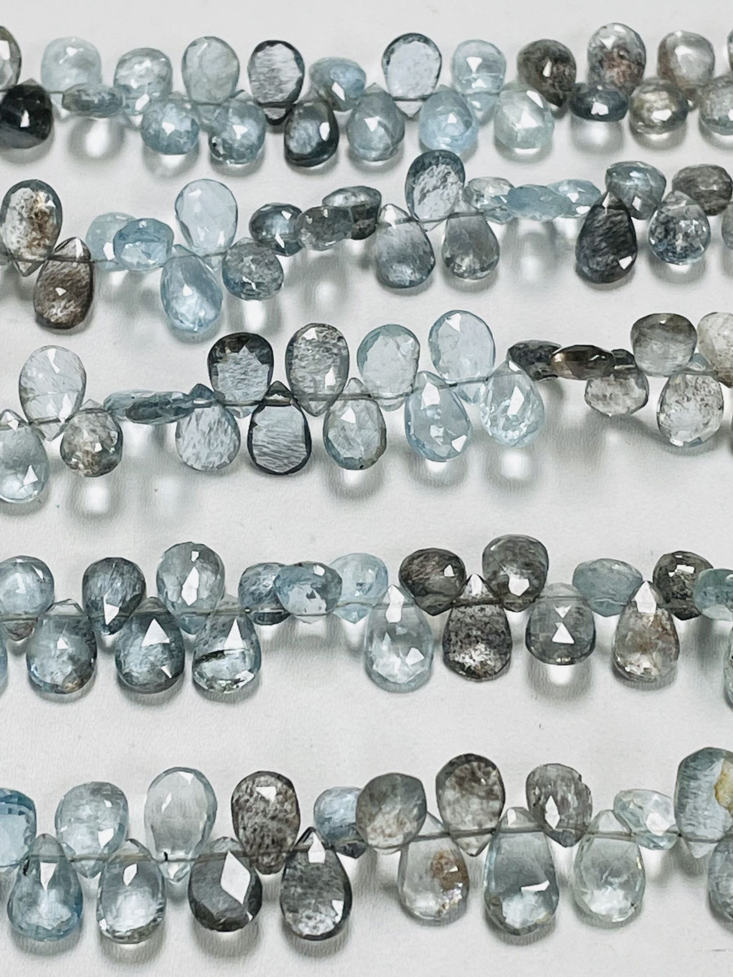 Copper Aquamarine Pear Faceted