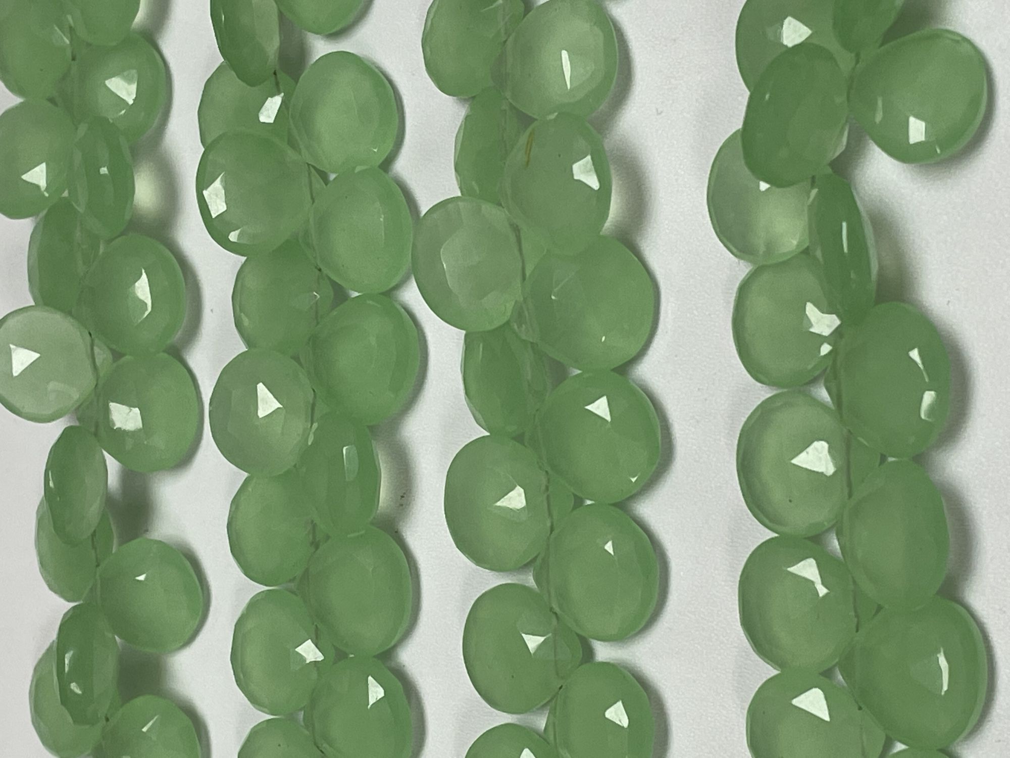 Green Chalcedony Heart Faceted