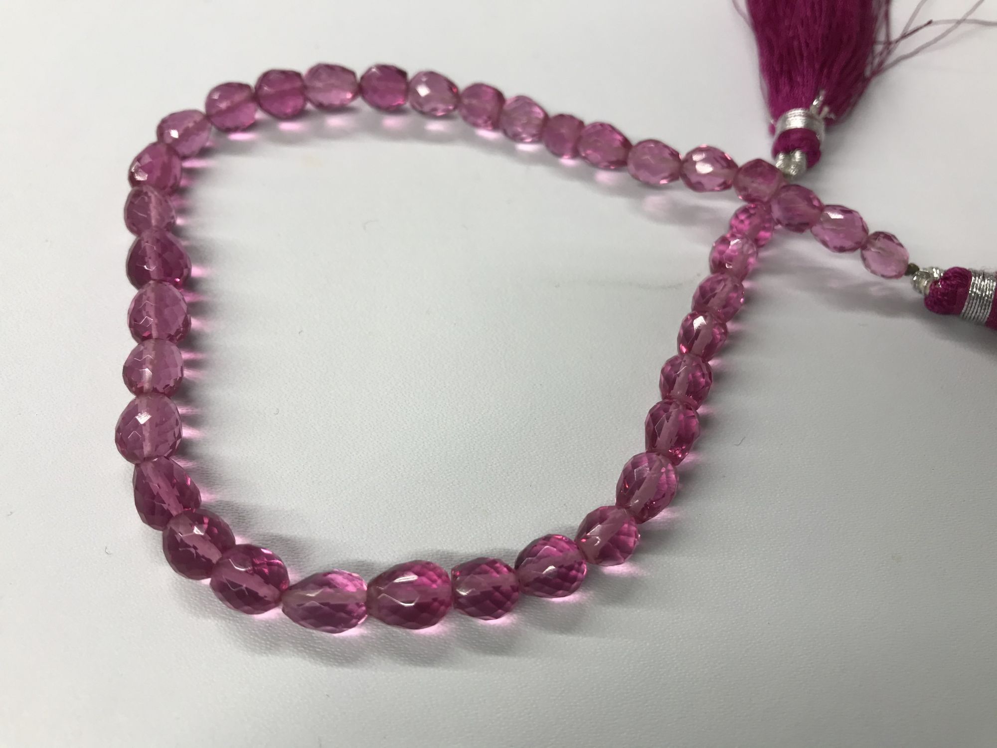 Pink Quartz Straight Drill Drops Faceted