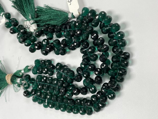 Teal Hydro Quartz Drop Faceted
