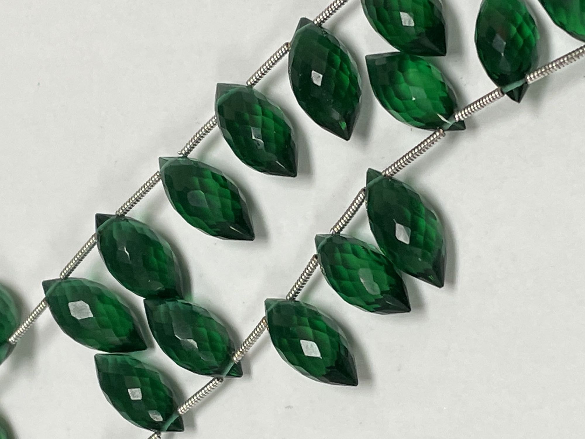 Green Hydro Quartz Puff Marquise Faceted