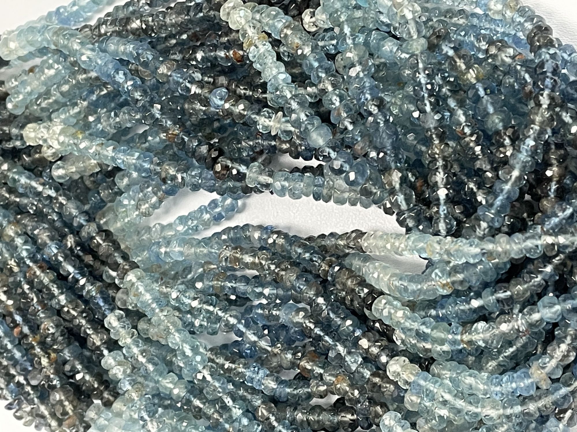 Copper Aquamarine Rondelle Faceted