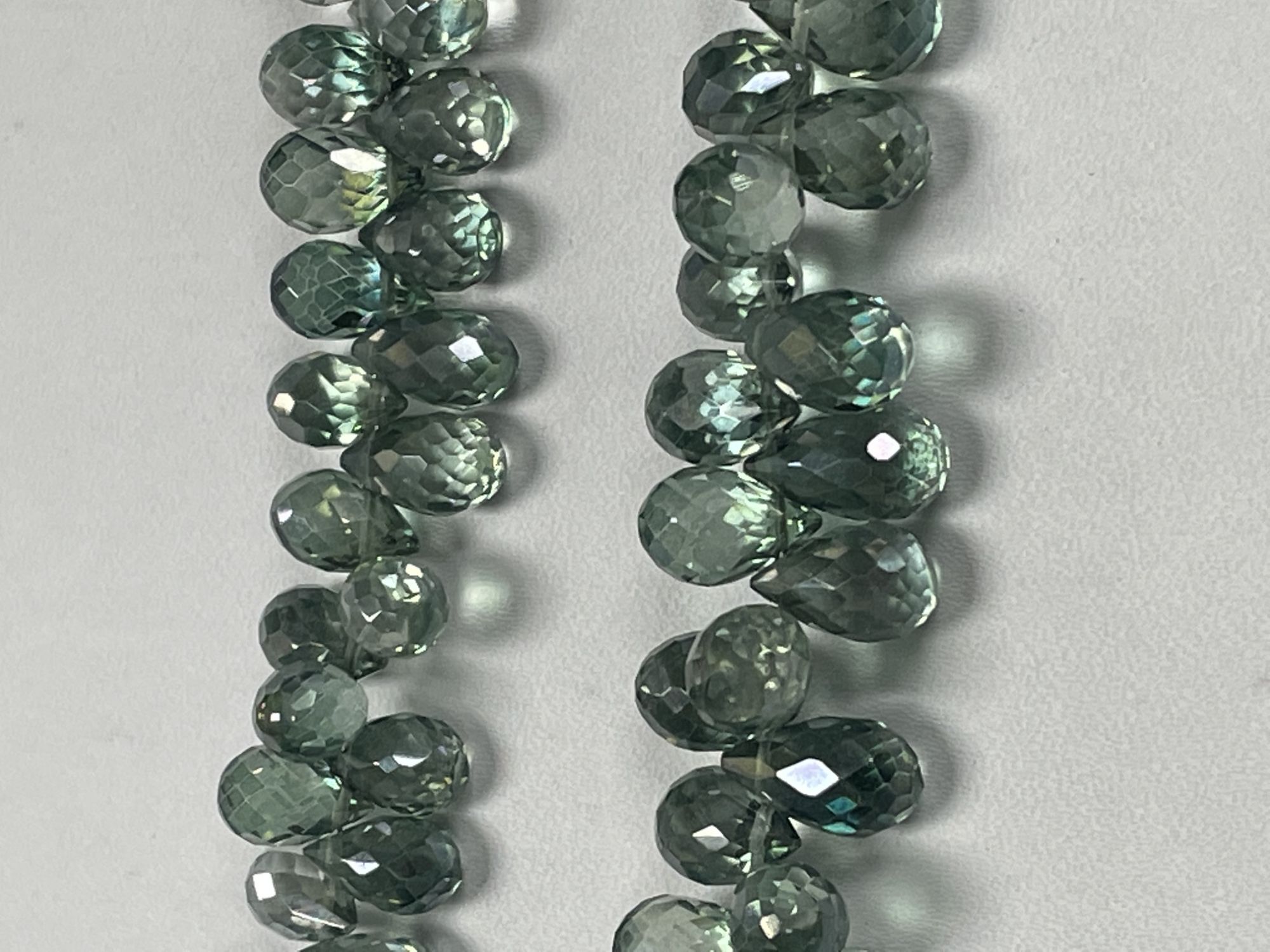 Green Mystic Quartz Drop Faceted