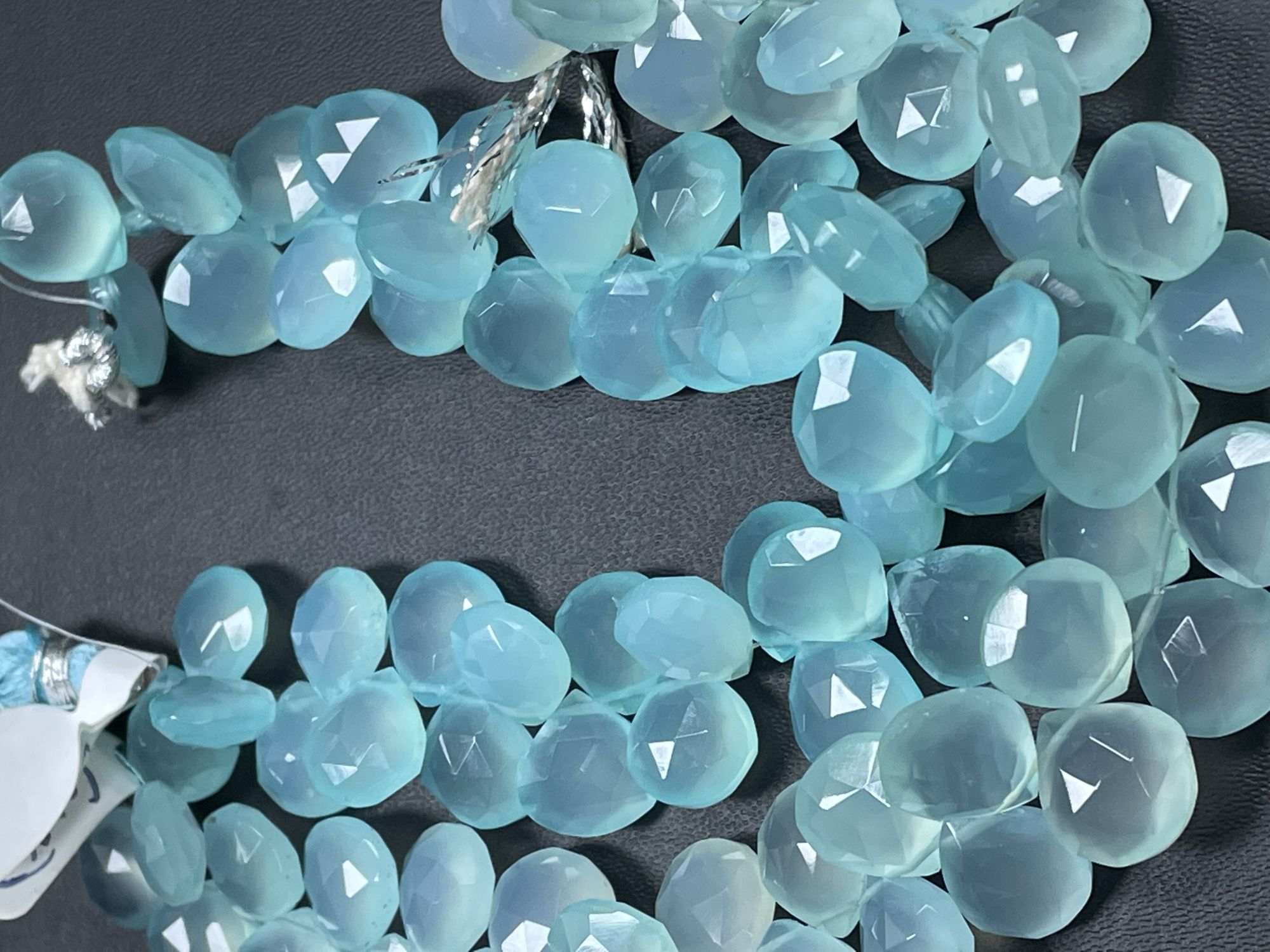 Aqua Chalcedony Heart Faceted