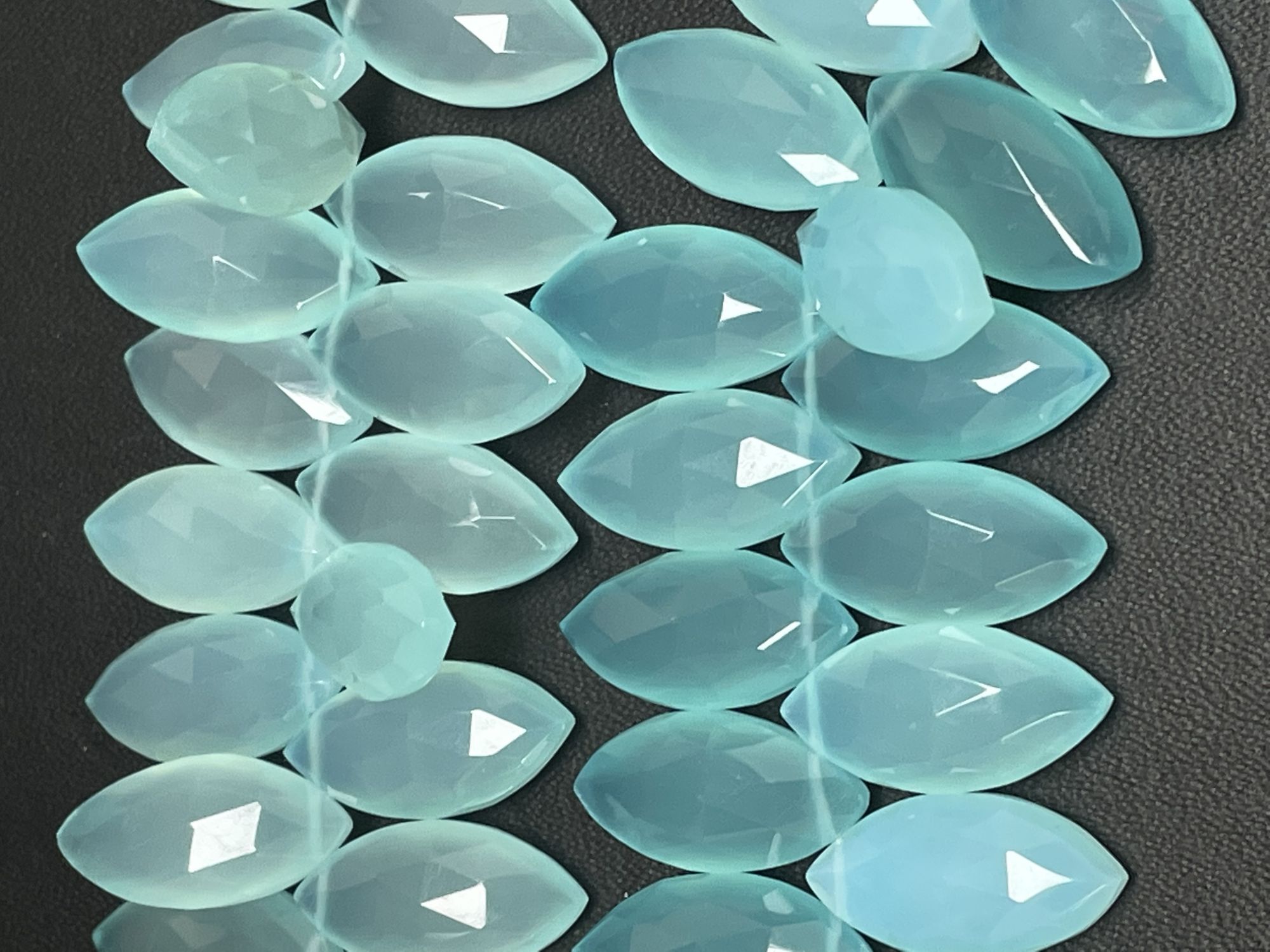 Aqua Chalcedony Marquise Faceted