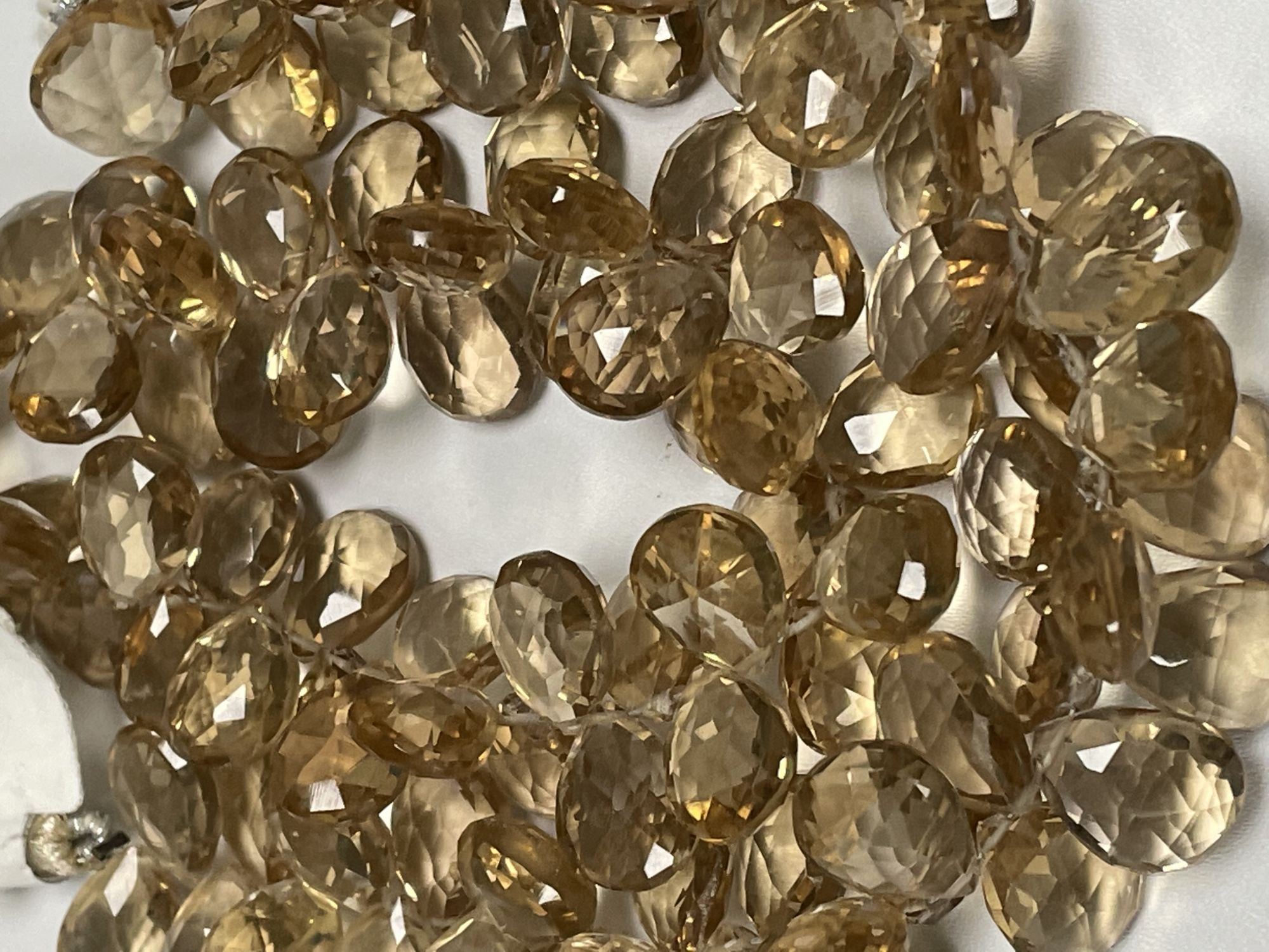Champagne Quartz Pear Faceted