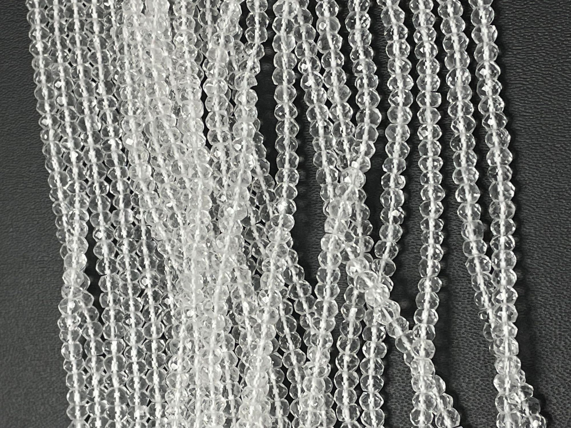 Crystal Quartz Rondelle Faceted