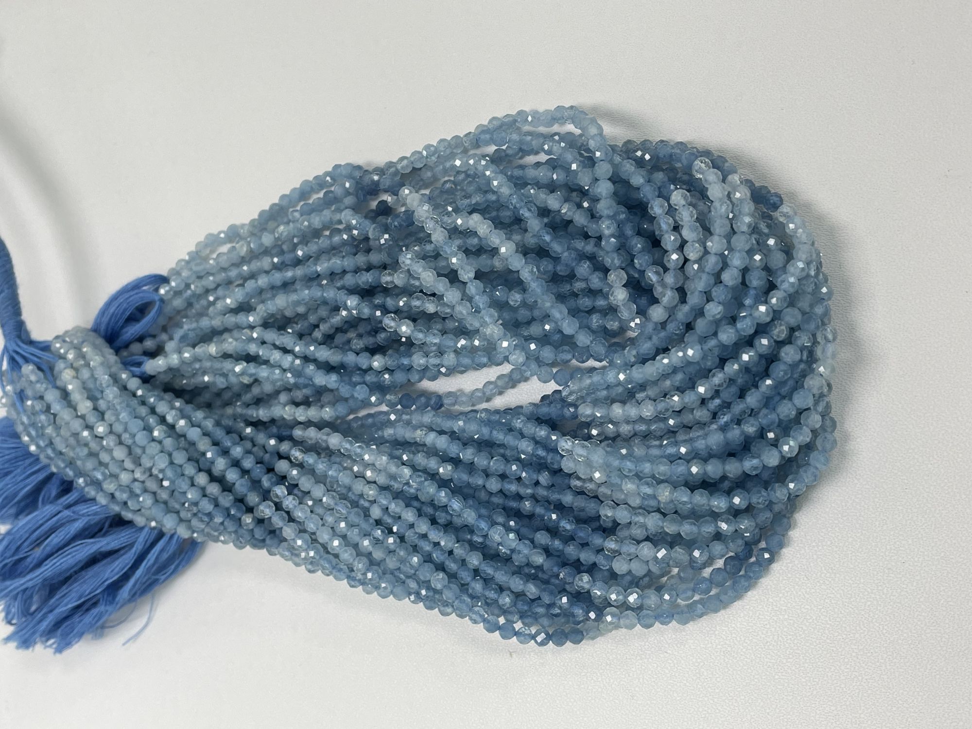 Shaded Aquamarine Rondelle Faceted