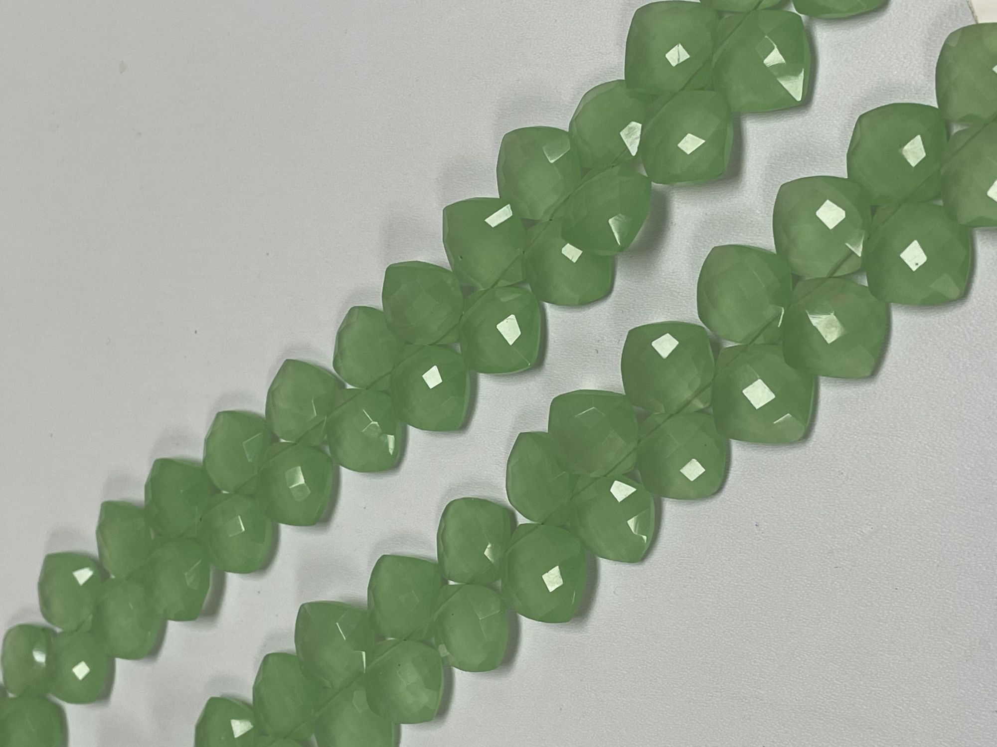 Green Chalcedony Cushion Faceted