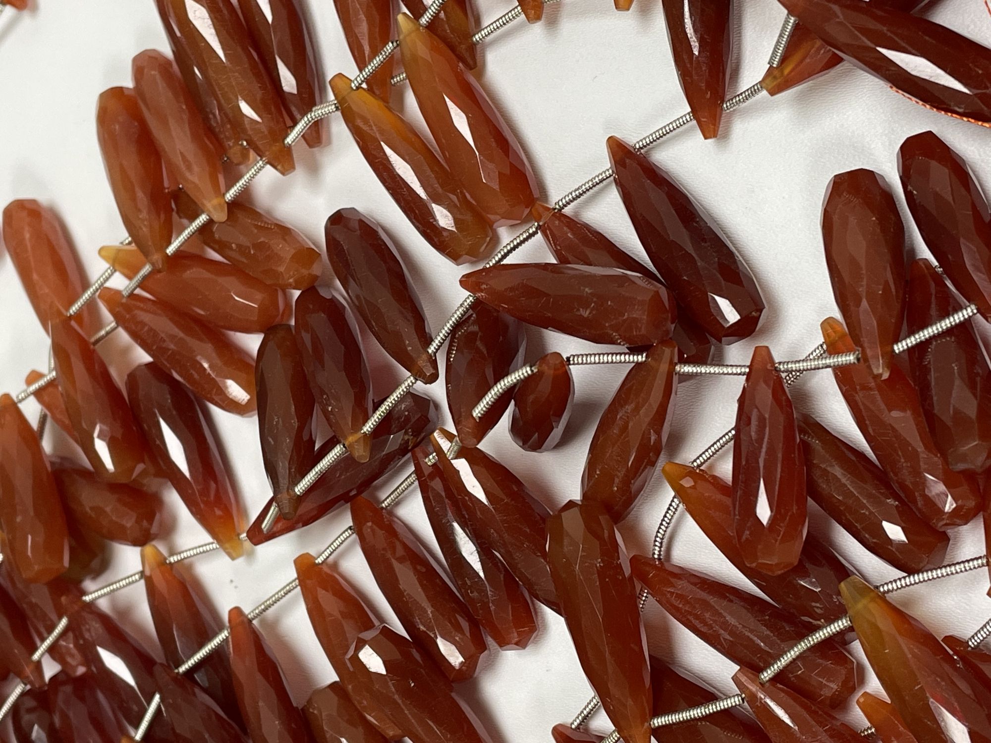 Brown Chalcedony Long Drop Faceted