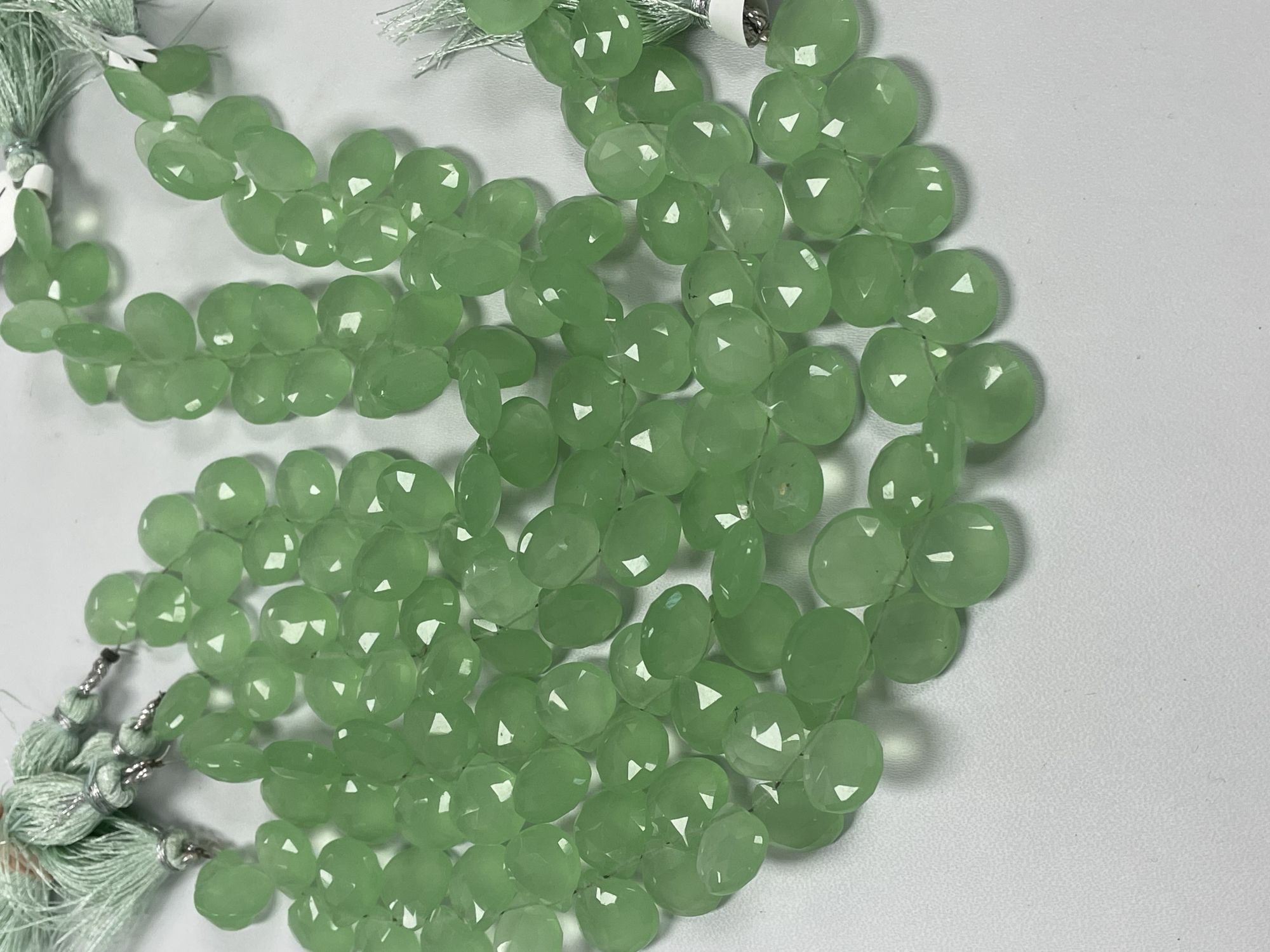 Green Chalcedony Heart Faceted