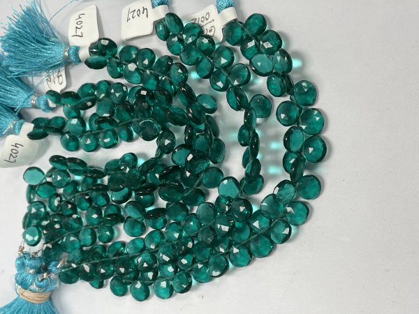 Teal Hydro Quartz Heart Faceted