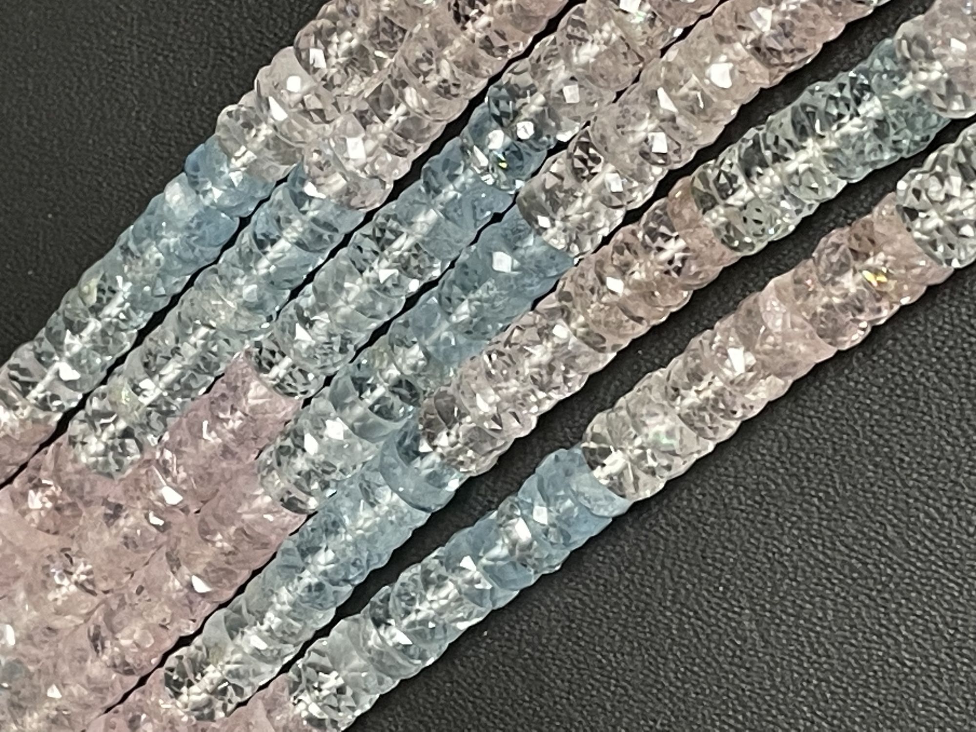 Multi Aquamarine Tire Faceted