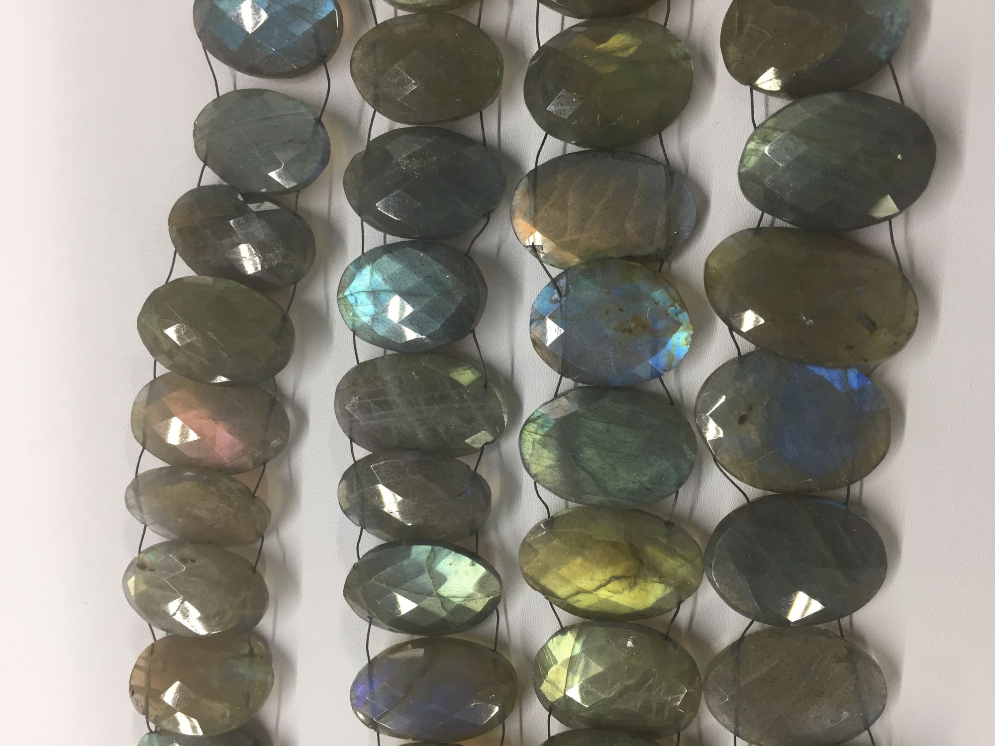 Labradorite Ovals Faceted Two side Drilled