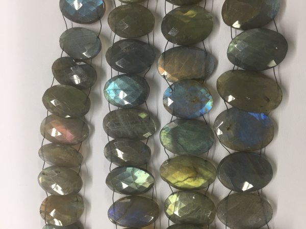Labradorite Ovals Faceted (Two side Drilled)