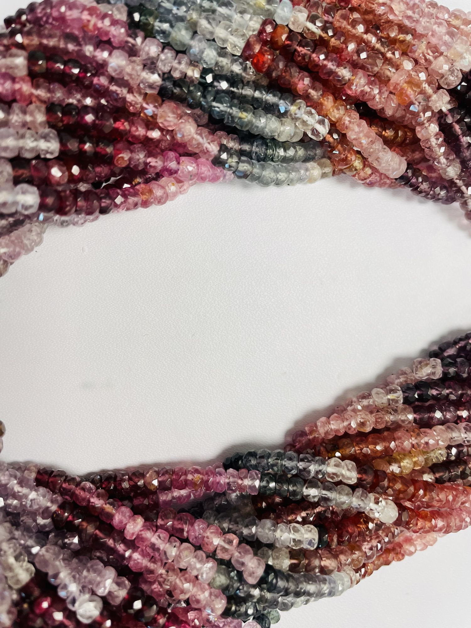 Multi Spinel Rondelle Faceted