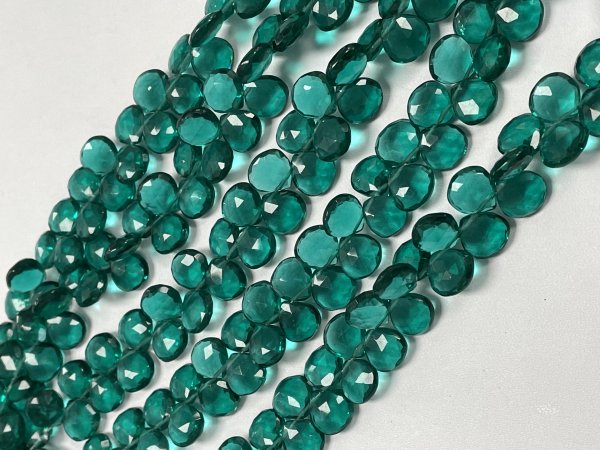 Teal Hydro Quartz Heart Faceted