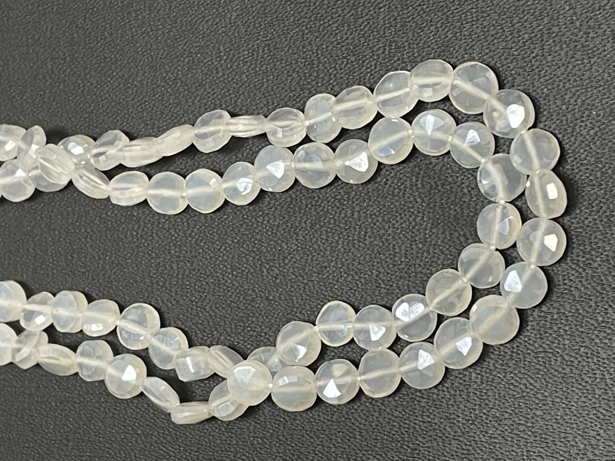 Coated Quartz Coin Faceted