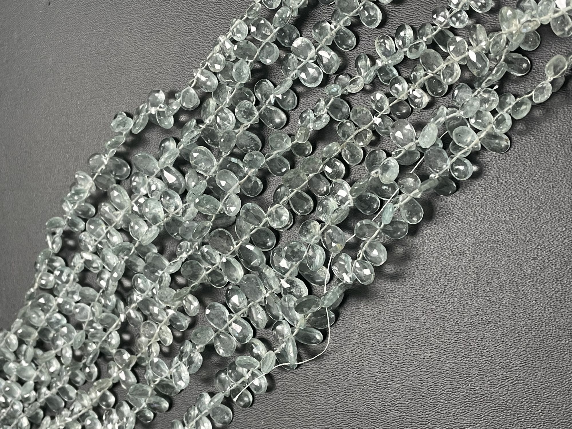 Moss Aquamarine Pear Faceted