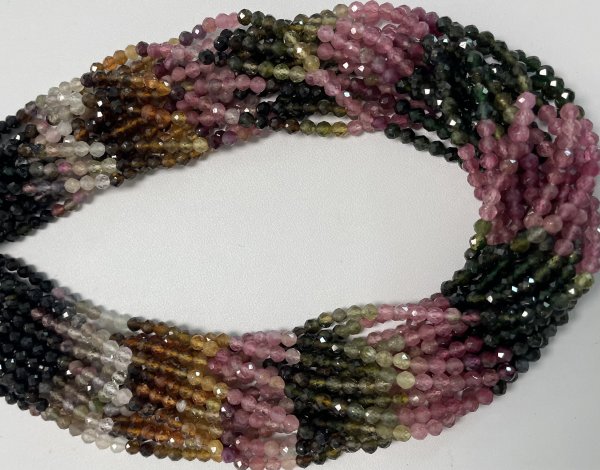 Watermelon Tourmaline Rondelle Faceted