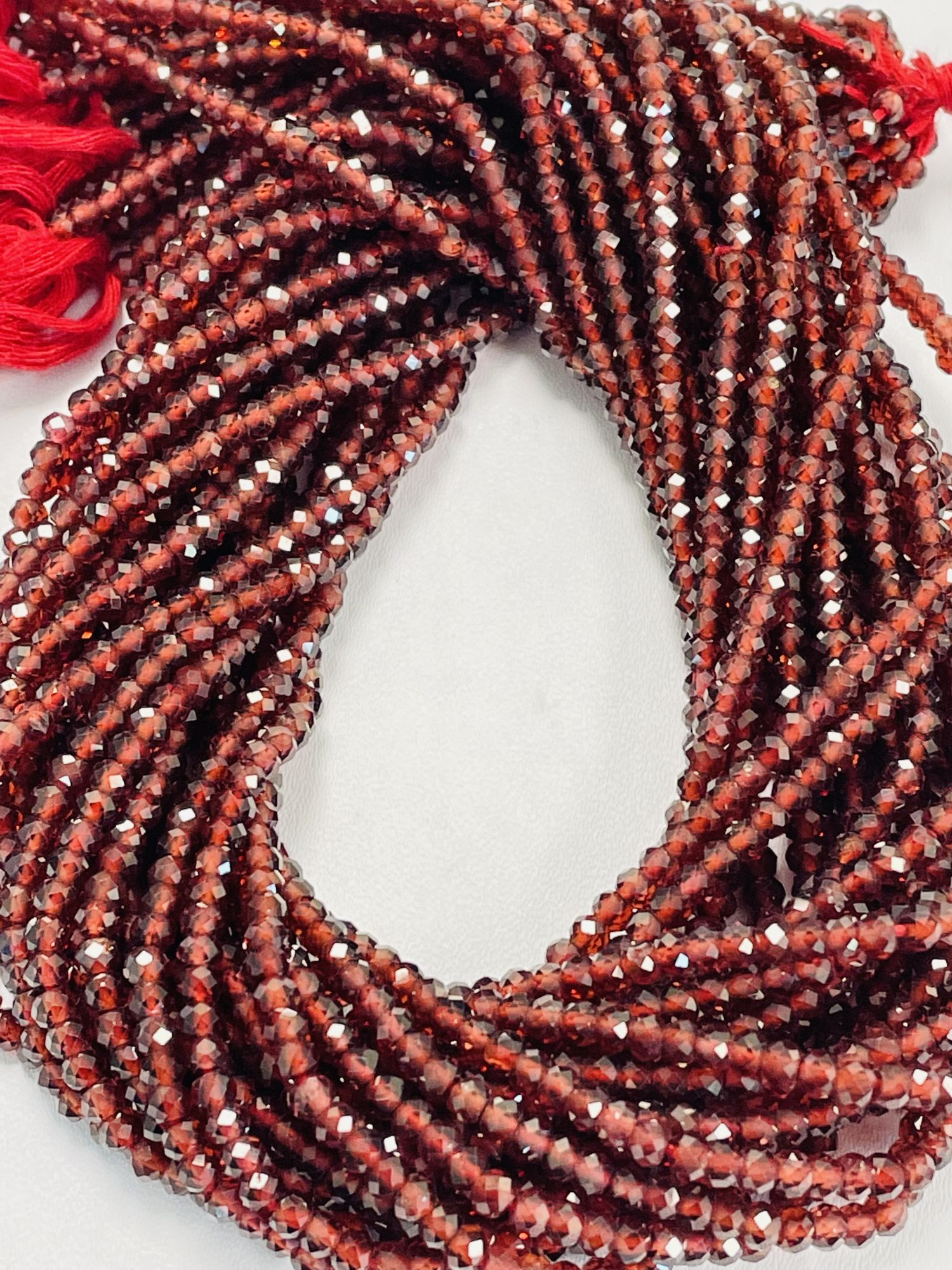 Garnet Rondelle Faceted