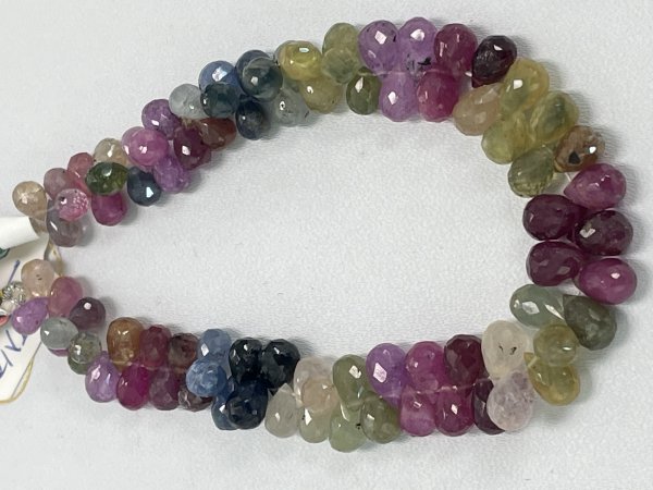 Multi Color Sapphire Drop Faceted