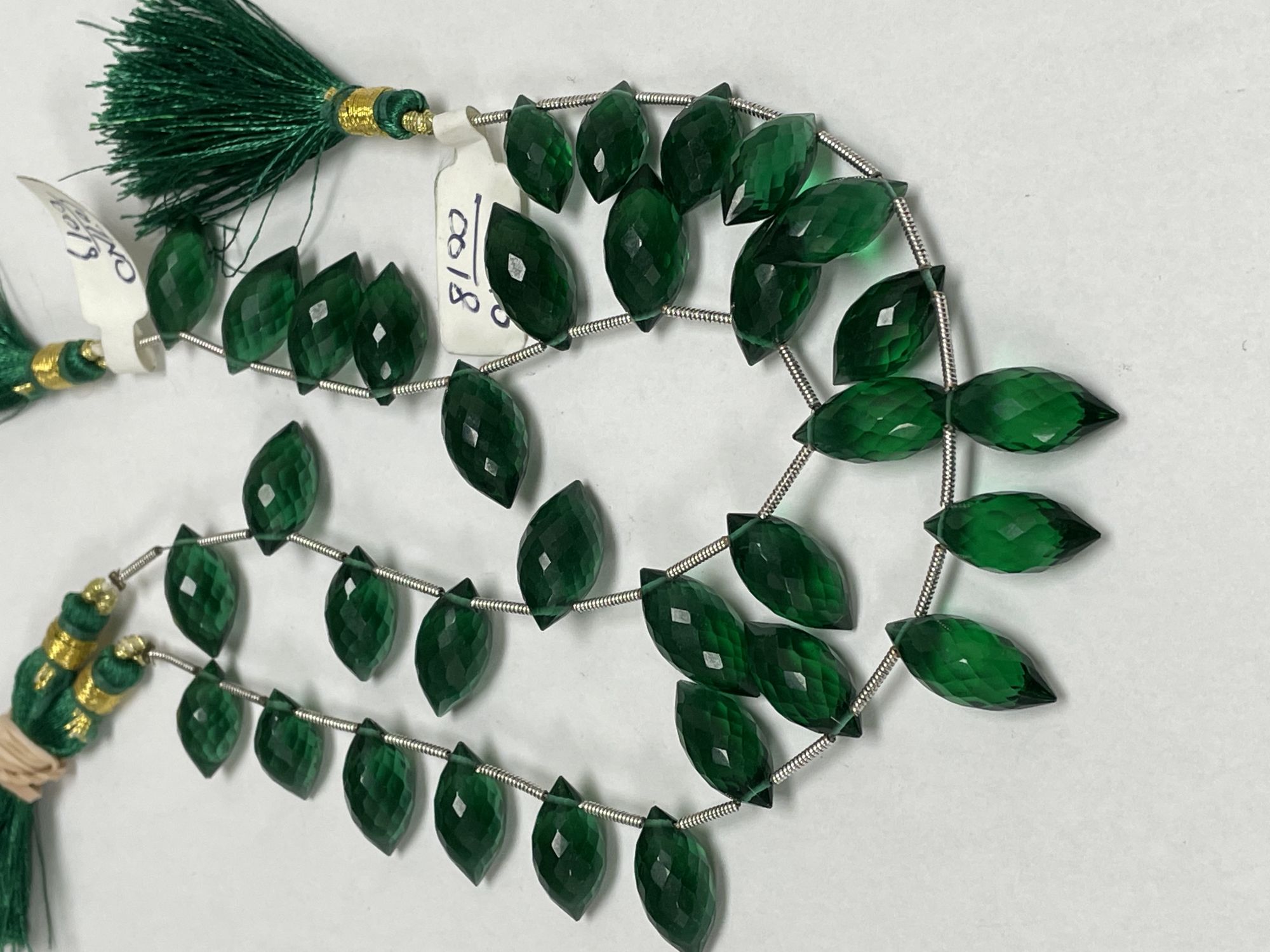 Green Hydro Quartz Puff Marquise Faceted