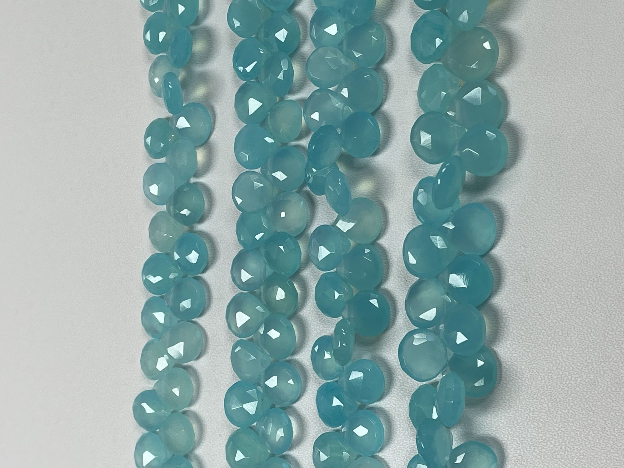 Aqua Chalcedony Heart Faceted
