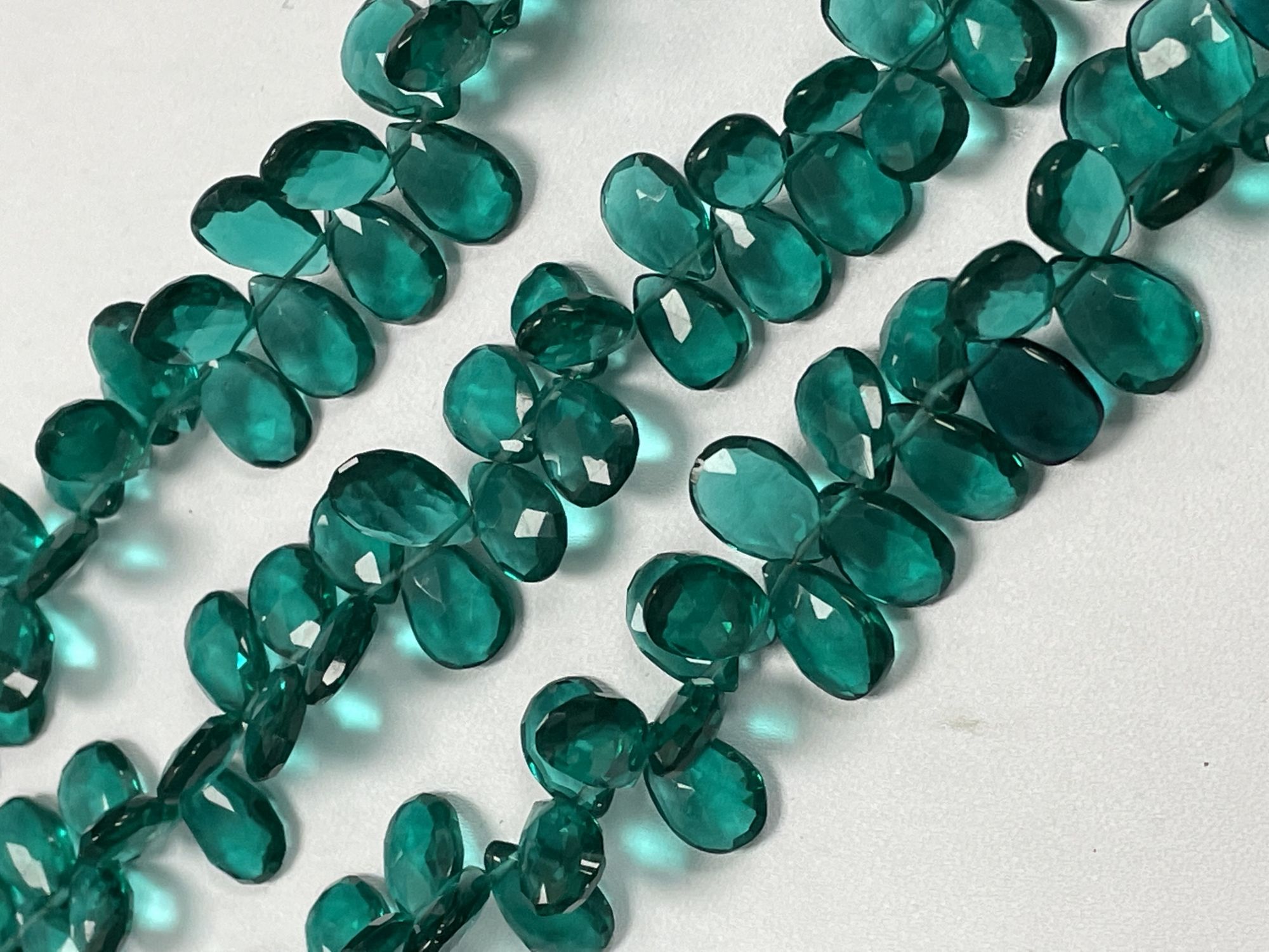 Teal Hydro Quartz Pear Facetd