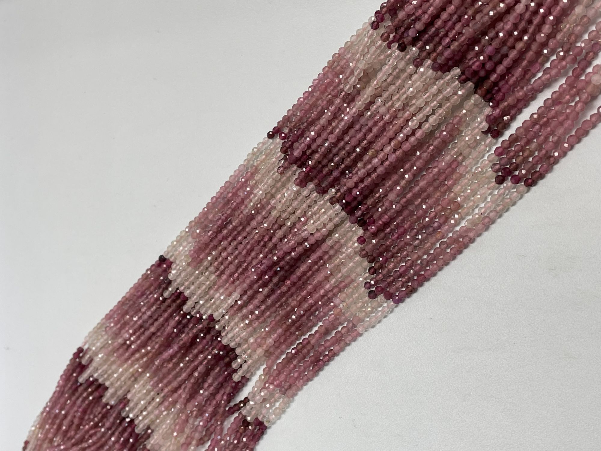Shaded Pink Tourmaline Rondelle Faceted