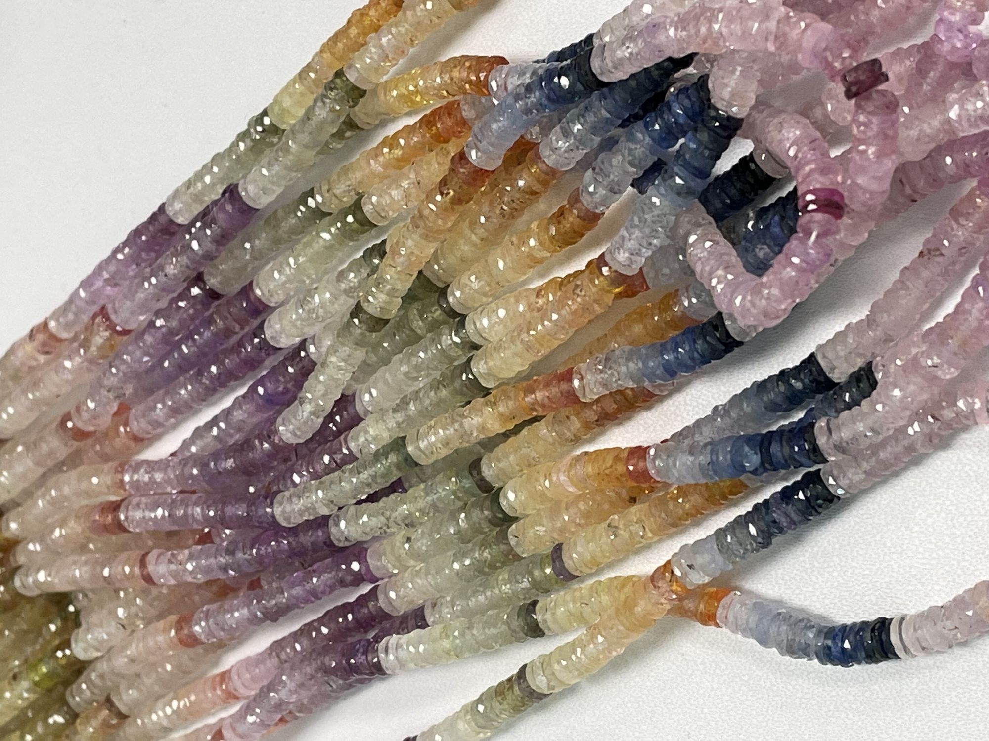 Multi Color Sapphire Tire Faceted