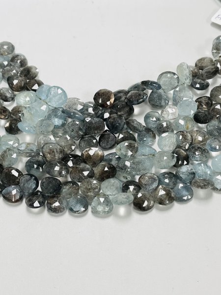 Copper Aquamarine Heart Faceted