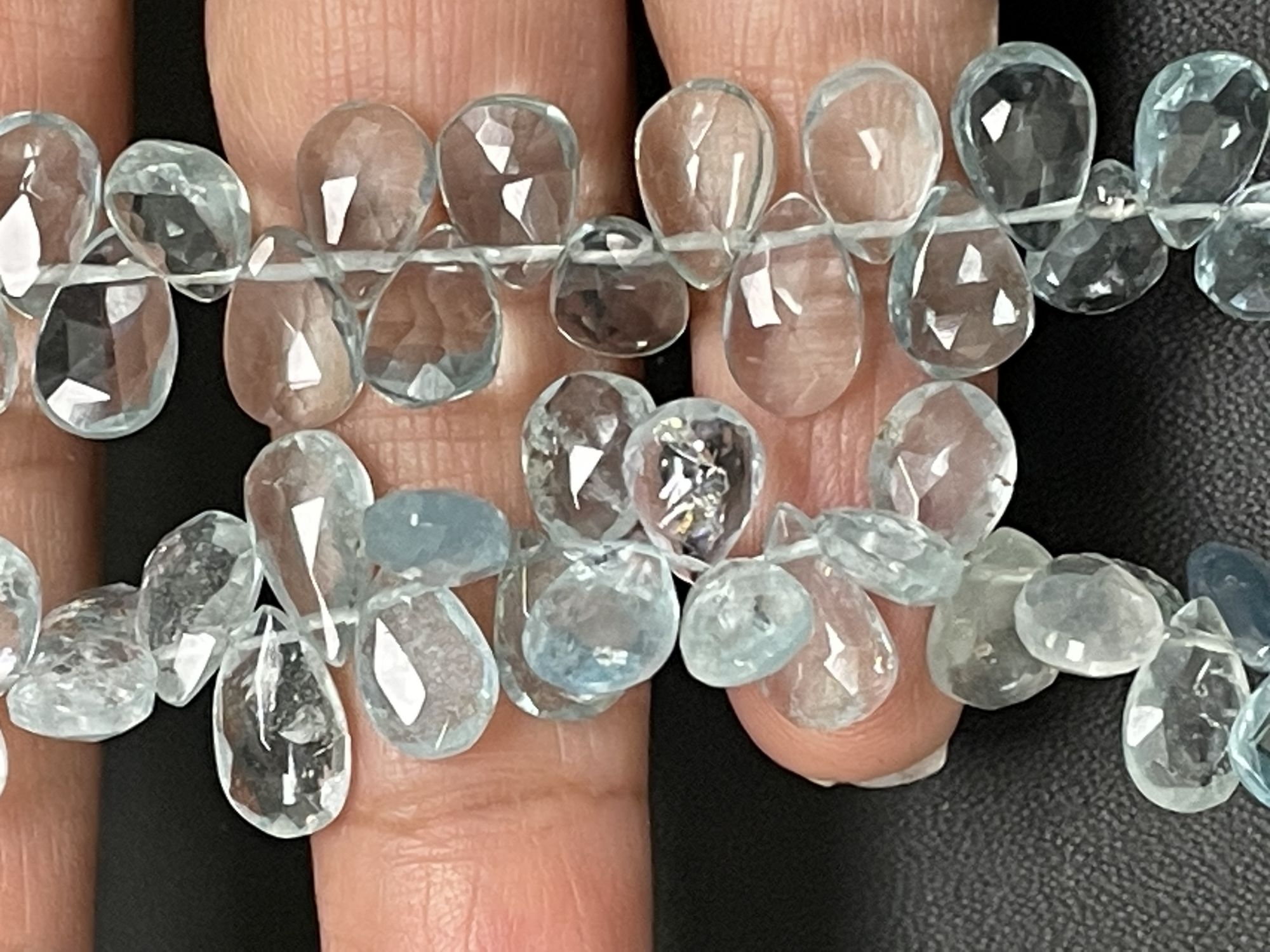 Aquamarine Pear Faceted