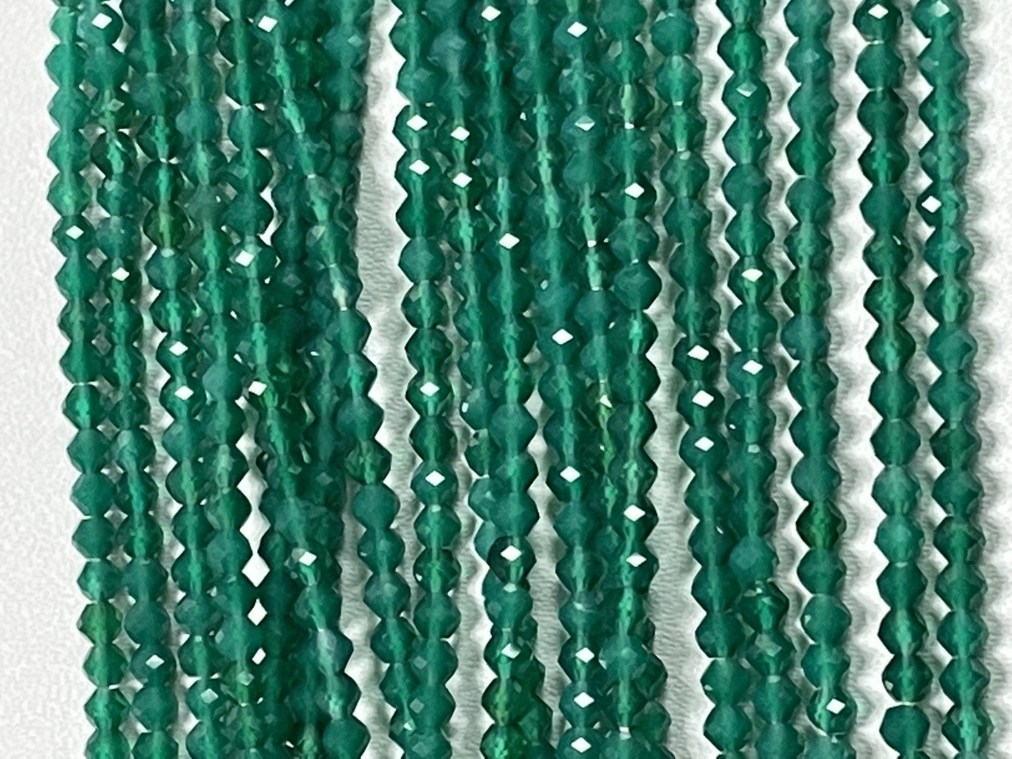 Shaded Green Onyx Rondelle Faceted