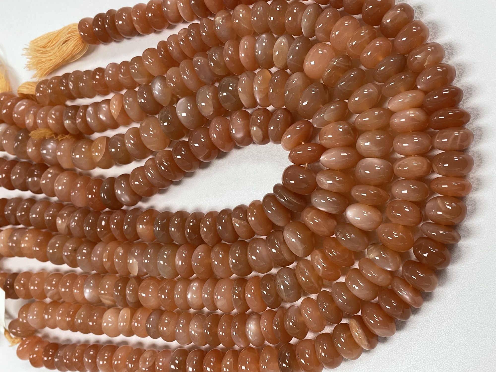 Peach Moonstone Rondelle Smooth
