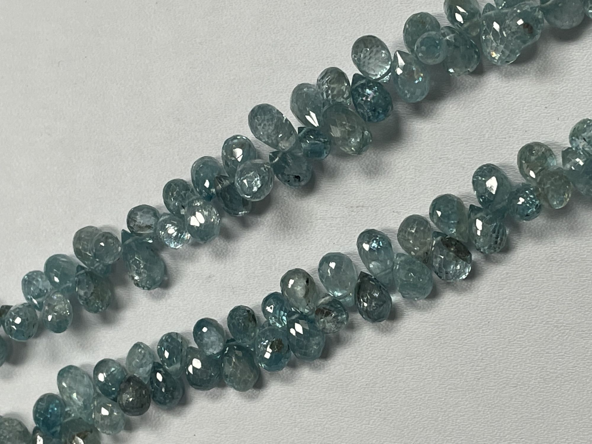 Blue Zircon Drop Faceted