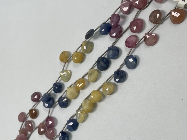 Multi Color Sapphire Heart Faceted