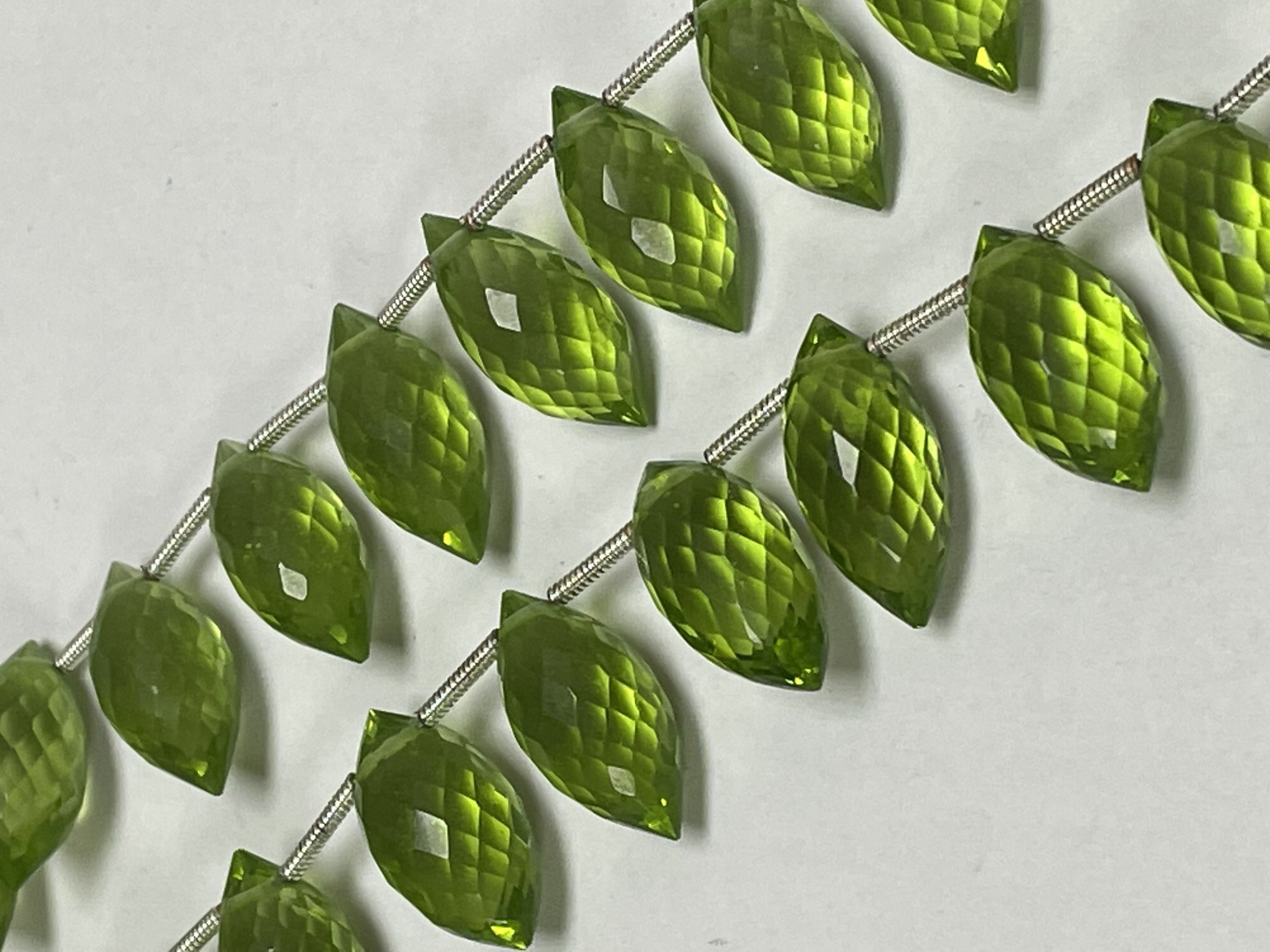 Green Hydro Quartz Puff Marquise Faceted