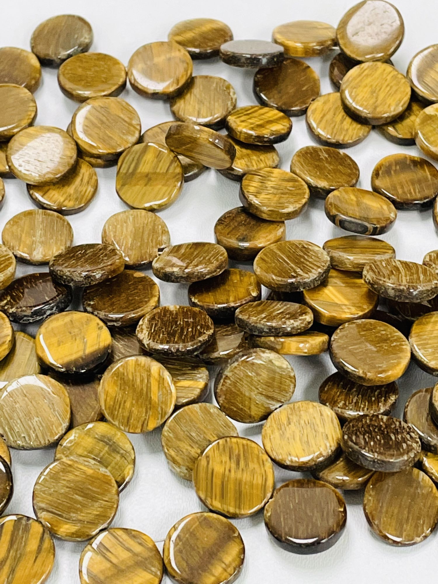 Golden Cats Eye Coin Faceted