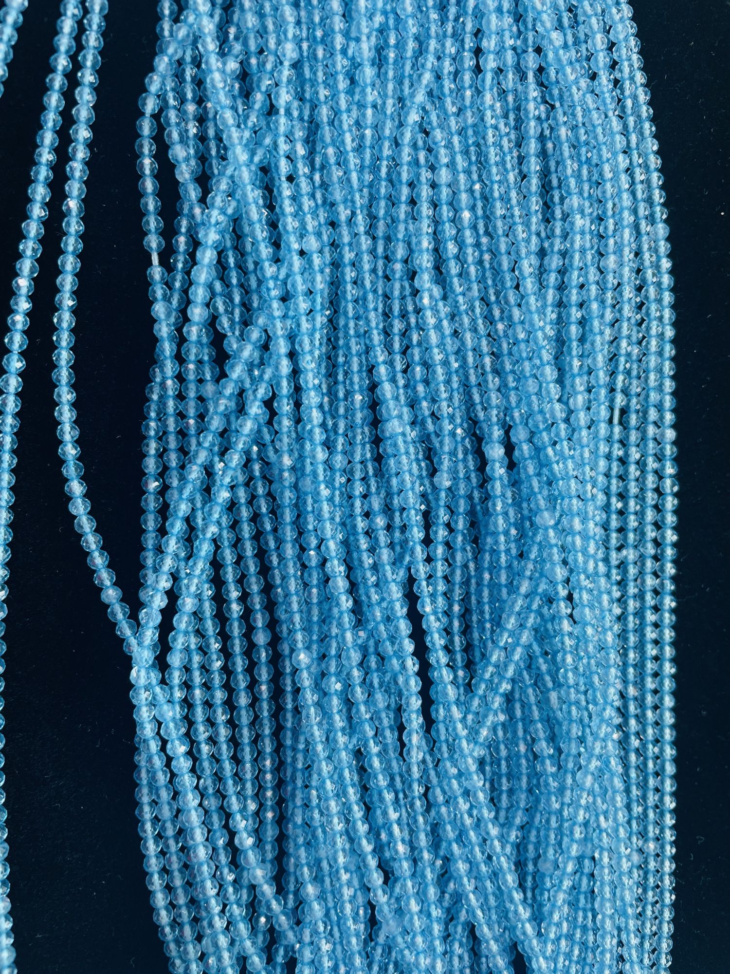 Blue Quartz Rondelle Faceted