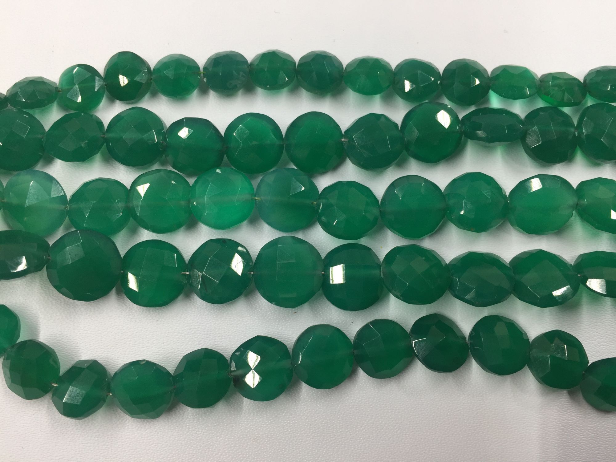 Green Onyx Coin Faceted