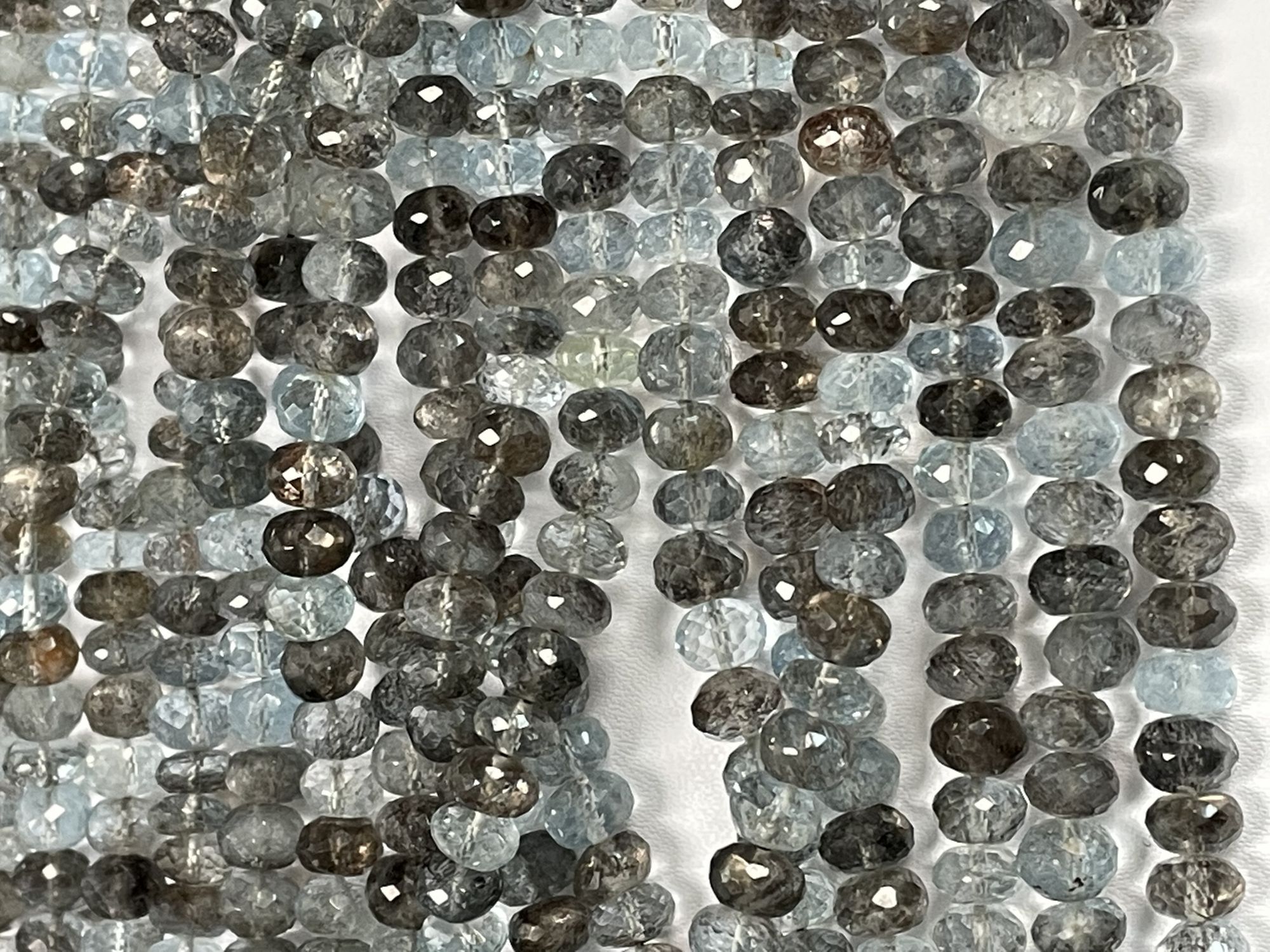 Copper Aquamarine Rondelle Faceted