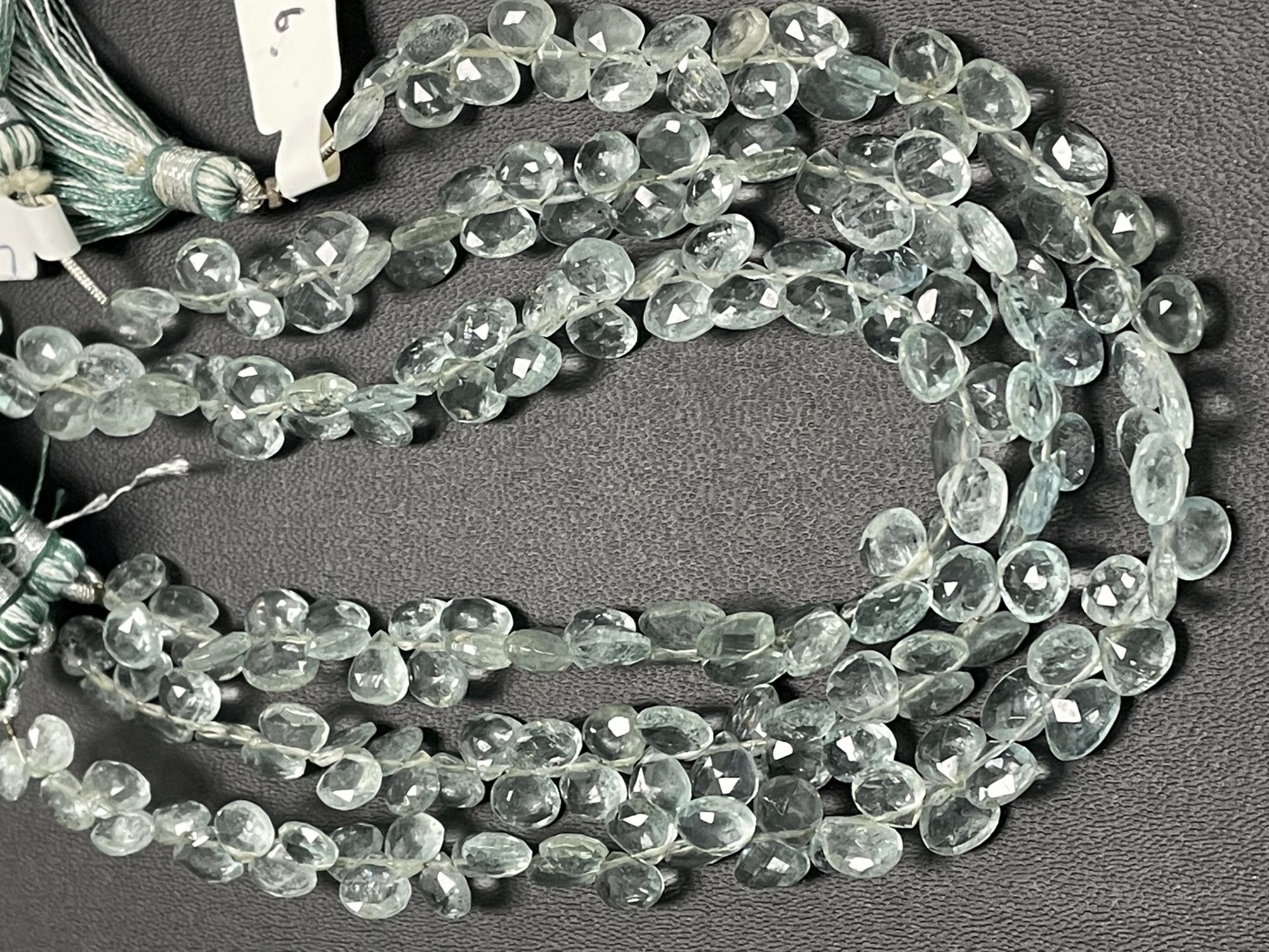 Moss Aquamarine Heart Faceted