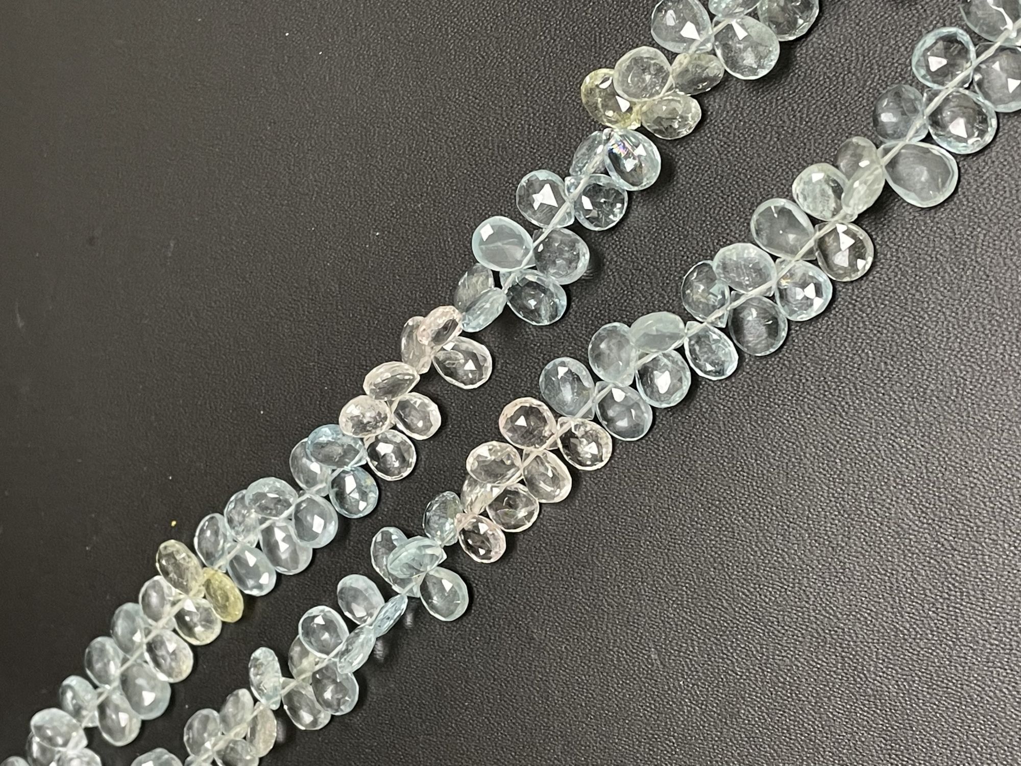 Multi Aquamarine Pear Faceted